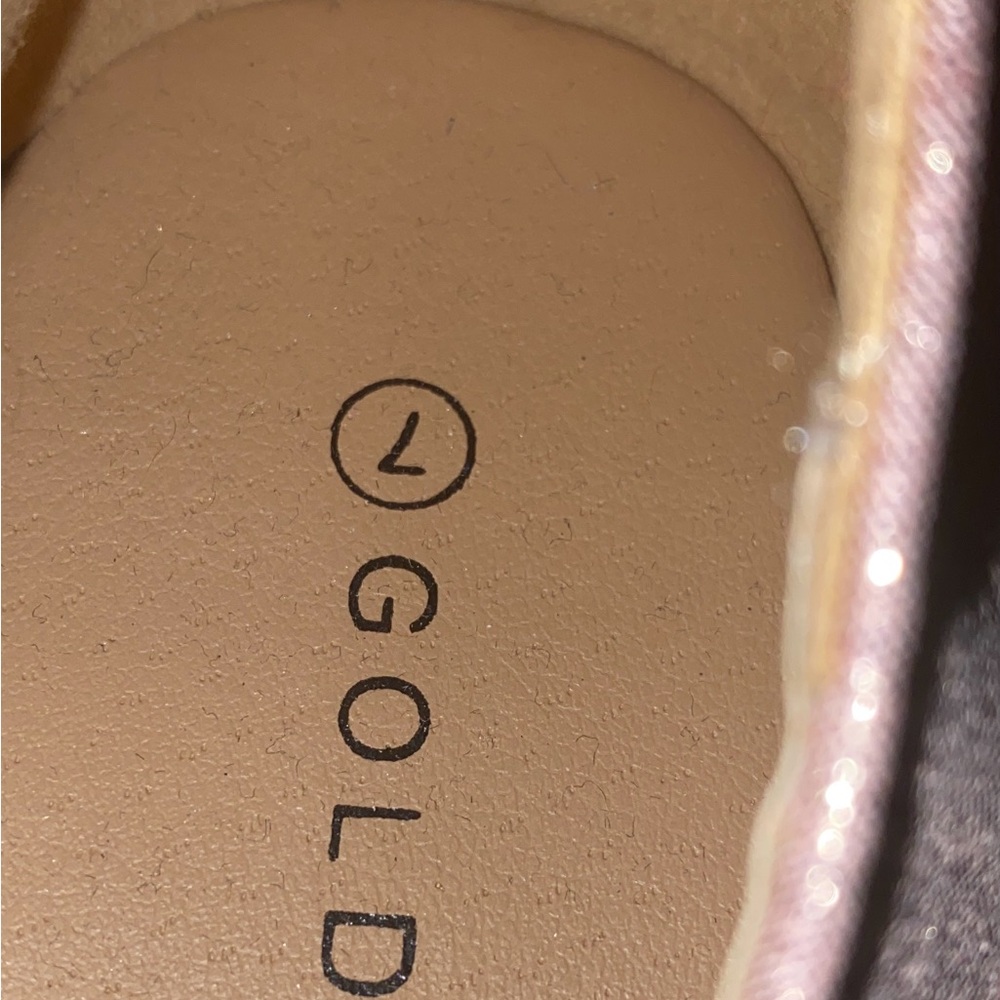 Metallic Pink Ballerina Flats with Rhinestones - Picture 6 of 11